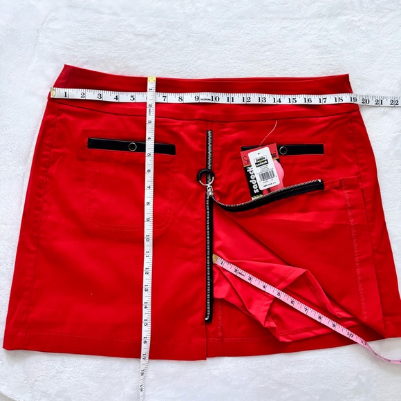 JAMIE SADOCK Skinnylicious Red With Black Trim Pull On Skorts--NWT--16 - Picture 13 of 13